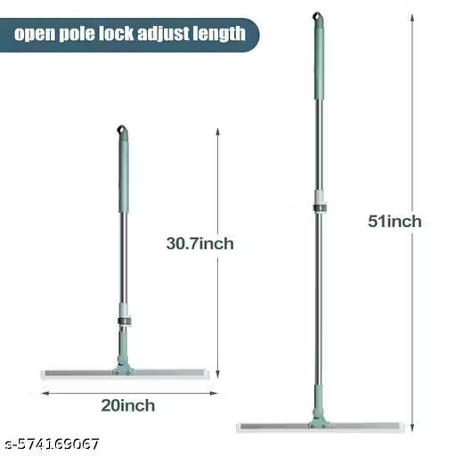 Heavy Duty Magic Broom Silicone Floor Wiper–Premium Floor Squeegee with Stainless Steel Extendable Handle